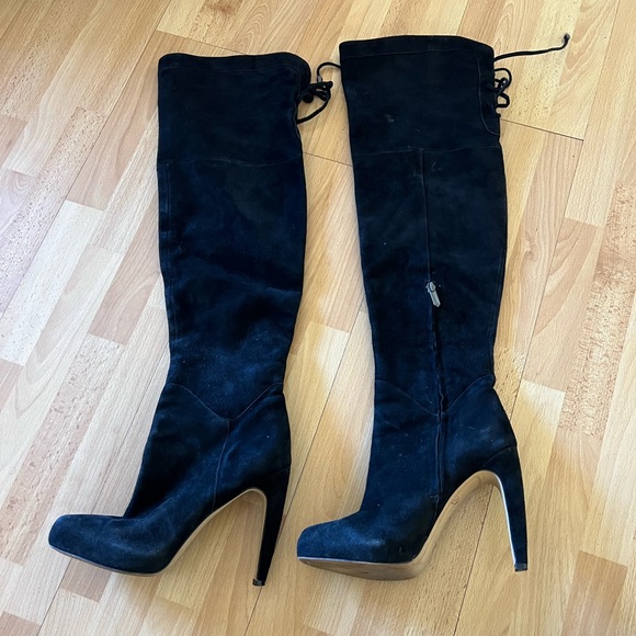 Sam Edelman Kayla platform thigh high black suede boots size 8 - Picture 5 of 5